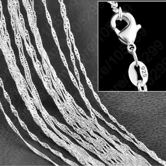 Beautiful wave Sterling silver 925 Chain - Picture 4 of 5